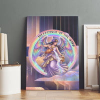 Iris Goddess Canvas Wall Art Rainbow Winged Iris - Pitcher Lyre And Greek Key