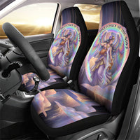 Iris Goddess Car Seat Cover Rainbow Winged Iris - Pitcher Lyre And Greek Key