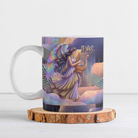 Iris Goddess Ceramic Mug Rainbow Winged Iris - Pitcher Lyre And Greek Key