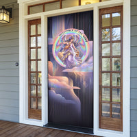 Iris Goddess Door Cover Rainbow Winged Iris - Pitcher Lyre And Greek Key
