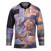 Iris Goddess Hockey Jersey Rainbow Winged Iris - Pitcher Lyre And Greek Key