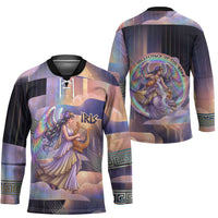 Iris Goddess Hockey Jersey Rainbow Winged Iris - Pitcher Lyre And Greek Key