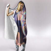 Iris Goddess Hooded Blanket Rainbow Winged Iris - Pitcher Lyre And Greek Key
