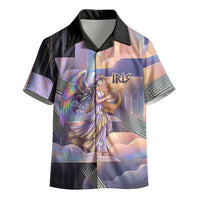 Iris Goddess Kid Hawaiian Shirt Rainbow Winged Iris - Pitcher Lyre And Greek Key