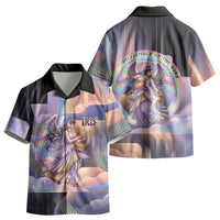 Iris Goddess Kid Hawaiian Shirt Rainbow Winged Iris - Pitcher Lyre And Greek Key