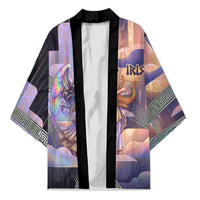 Iris Goddess Kimono Rainbow Winged Iris - Pitcher Lyre And Greek Key