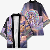 Iris Goddess Kimono Rainbow Winged Iris - Pitcher Lyre And Greek Key