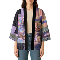 Iris Goddess Kimono Rainbow Winged Iris - Pitcher Lyre And Greek Key