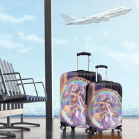 Iris Goddess Luggage Cover Rainbow Winged Iris - Pitcher Lyre And Greek Key