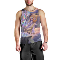 Iris Goddess Men Tank Top Rainbow Winged Iris - Pitcher Lyre And Greek Key