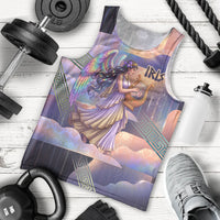 Iris Goddess Men Tank Top Rainbow Winged Iris - Pitcher Lyre And Greek Key