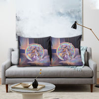 Iris Goddess Pillow Cover Rainbow Winged Iris - Pitcher Lyre And Greek Key