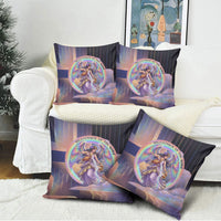 Iris Goddess Pillow Cover Rainbow Winged Iris - Pitcher Lyre And Greek Key