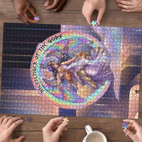 Iris Goddess Puzzle Rainbow Winged Iris - Pitcher Lyre And Greek Key