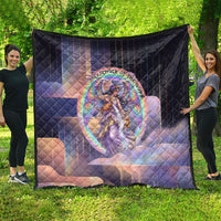 Iris Goddess Quilt Rainbow Winged Iris - Pitcher Lyre And Greek Key