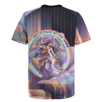 Iris Goddess Rugby Jersey Rainbow Winged Iris - Pitcher Lyre And Greek Key