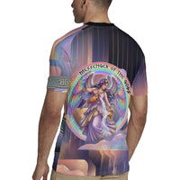 Iris Goddess Rugby Jersey Rainbow Winged Iris - Pitcher Lyre And Greek Key