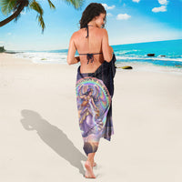 Iris Goddess Sarong Rainbow Winged Iris - Pitcher Lyre And Greek Key