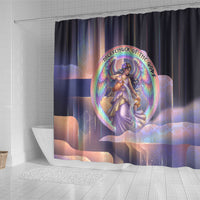 Iris Goddess Shower Curtain Rainbow Winged Iris - Pitcher Lyre And Greek Key