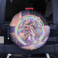 Iris Goddess Spare Tire Cover Rainbow Winged Iris - Pitcher Lyre And Greek Key