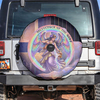 Iris Goddess Spare Tire Cover Rainbow Winged Iris - Pitcher Lyre And Greek Key