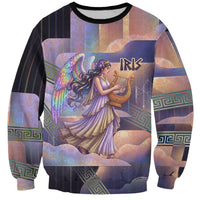Iris Goddess Sweatshirt Rainbow Winged Iris - Pitcher Lyre And Greek Key
