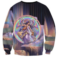 Iris Goddess Sweatshirt Rainbow Winged Iris - Pitcher Lyre And Greek Key
