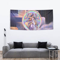 Iris Goddess Tapestry Rainbow Winged Iris - Pitcher Lyre And Greek Key