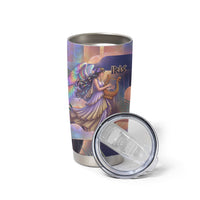 Iris Goddess Tumbler Cup Rainbow Winged Iris - Pitcher Lyre And Greek Key