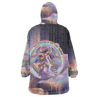 Iris Goddess Wearable Blanket Hoodie Rainbow Winged Iris - Pitcher Lyre And Greek Key