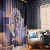 Iris Goddess Window Curtain Rainbow Winged Iris - Pitcher Lyre And Greek Key