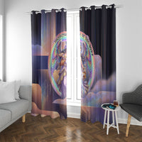 Iris Goddess Window Curtain Rainbow Winged Iris - Pitcher Lyre And Greek Key