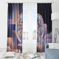 Iris Goddess Window Curtain Rainbow Winged Iris - Pitcher Lyre And Greek Key