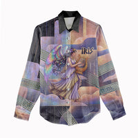 Iris Goddess Women Casual Shirt Rainbow Winged Iris - Pitcher Lyre And Greek Key