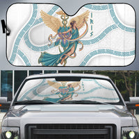 Iris Goddess Auto Sun Shade Winged Iris Caduceus Staff Rainbow Ribbon Greek Key