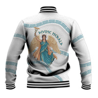 Iris Goddess Baseball Jacket Winged Iris Caduceus Staff Rainbow Ribbon Greek Key