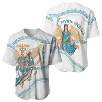 Iris Goddess Baseball Jersey Winged Iris Caduceus Staff Rainbow Ribbon Greek Key