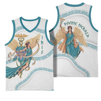 Iris Goddess Basketball Jersey Winged Iris Caduceus Staff Rainbow Ribbon Greek Key