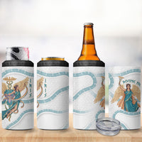 Iris Goddess 4 in 1 Can Cooler Tumbler Winged Iris Caduceus Staff Rainbow Ribbon Greek Key