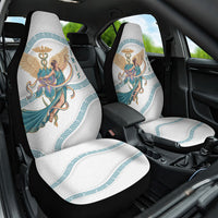 Iris Goddess Car Seat Cover Winged Iris Caduceus Staff Rainbow Ribbon Greek Key