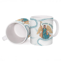 Iris Goddess Ceramic Mug Winged Iris Caduceus Staff Rainbow Ribbon Greek Key