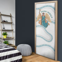 Iris Goddess Door Cover Winged Iris Caduceus Staff Rainbow Ribbon Greek Key