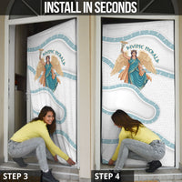 Iris Goddess Door Cover Winged Iris Caduceus Staff Rainbow Ribbon Greek Key