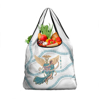 Iris Goddess Grocery Bag Winged Iris Caduceus Staff Rainbow Ribbon Greek Key