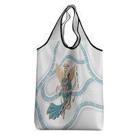 Iris Goddess Grocery Bag Winged Iris Caduceus Staff Rainbow Ribbon Greek Key