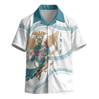 Iris Goddess Kid Hawaiian Shirt Winged Iris Caduceus Staff Rainbow Ribbon Greek Key