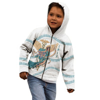 Iris Goddess Kid Hoodie Winged Iris Caduceus Staff Rainbow Ribbon Greek Key