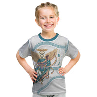 Iris Goddess Kid T Shirt Winged Iris Caduceus Staff Rainbow Ribbon Greek Key