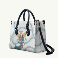 Iris Goddess Leather Bag Winged Iris Caduceus Staff Rainbow Ribbon Greek Key