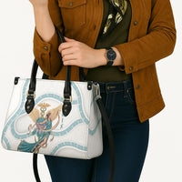 Iris Goddess Leather Bag Winged Iris Caduceus Staff Rainbow Ribbon Greek Key